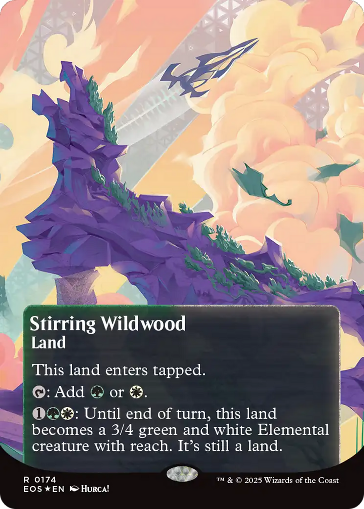 Stirring Wildwood (0174) (Borderless) (Galaxy Foil) [Edge of Eternities: Stellar Sights] | Webway Games