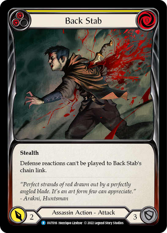 Back Stab (Yellow) [OUT016] (Outsiders)  Rainbow Foil | Webway Games