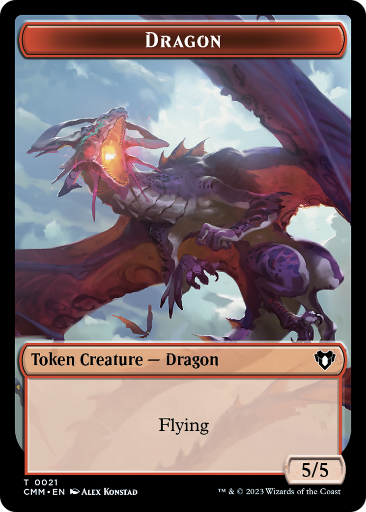 Saproling // Dragon (0021) Double-Sided Token [Commander Masters Tokens] | Webway Games