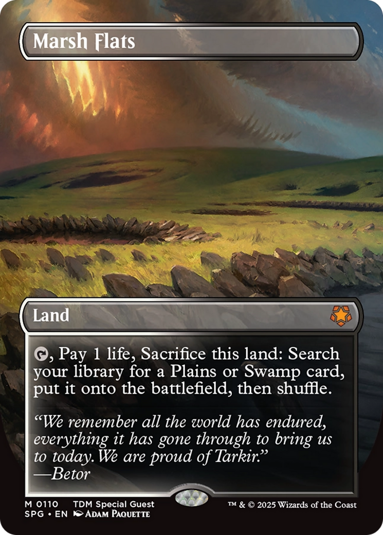 Marsh Flats (Borderless) [Tarkir: Dragonstorm Special Guests] | Webway Games