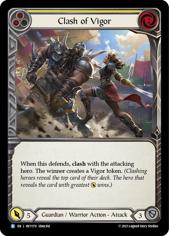 Clash of Vigor (Yellow) [HVY178] (Heavy Hitters)  Rainbow Foil | Webway Games
