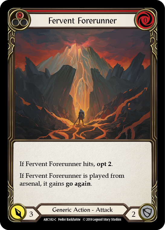 Fervent Forerunner (Red) [ARC182-C] (Arcane Rising)  1st Edition Rainbow Foil | Webway Games