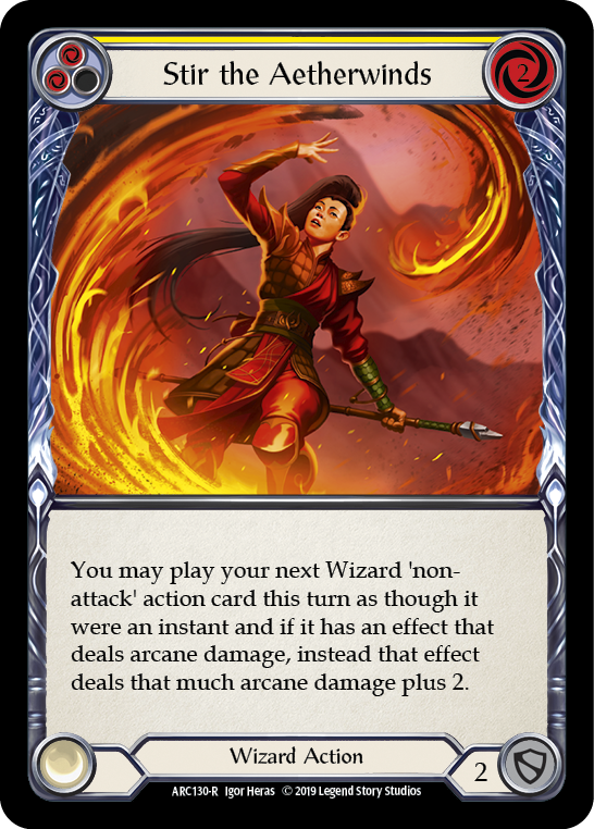 Stir the Aetherwinds (Yellow) [ARC130-R] (Arcane Rising)  1st Edition Rainbow Foil | Webway Games