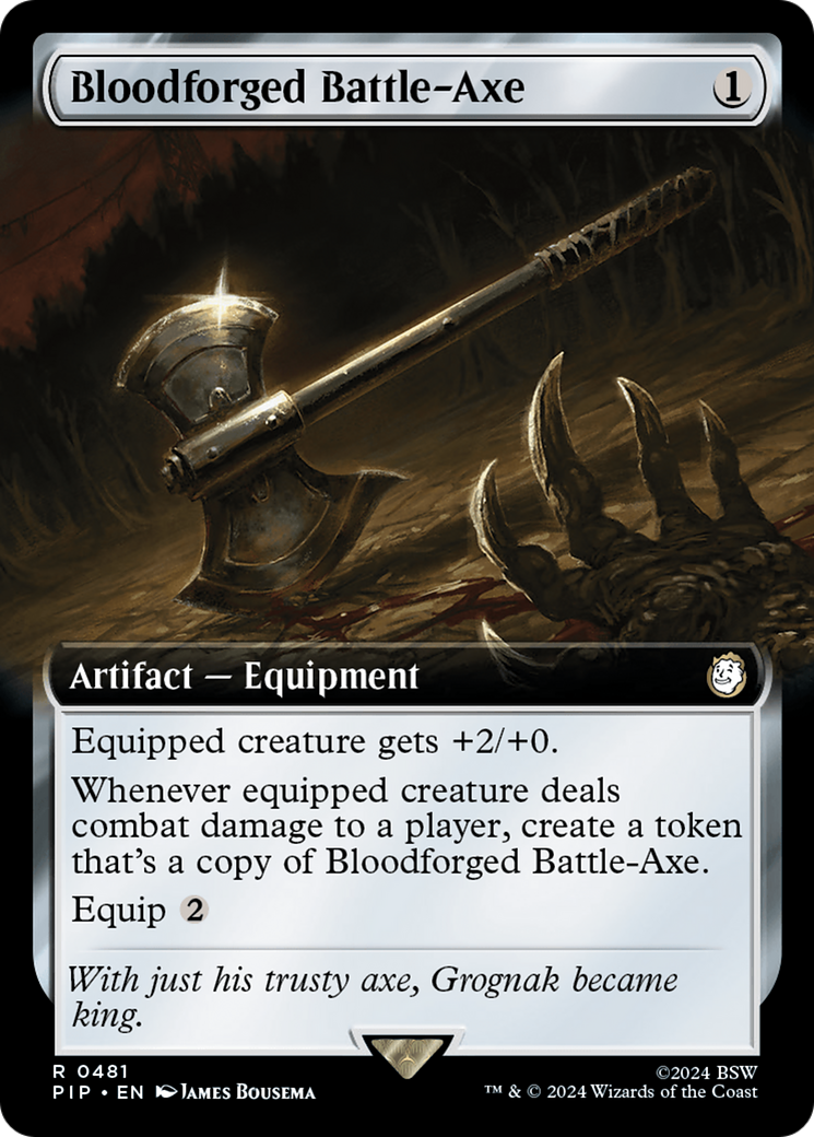 Bloodforged Battle-Axe (Extended Art) [Fallout] | Webway Games