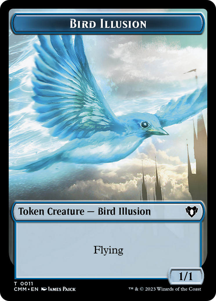 Bird // Bird Illusion Double-Sided Token [Commander Masters Tokens] | Webway Games