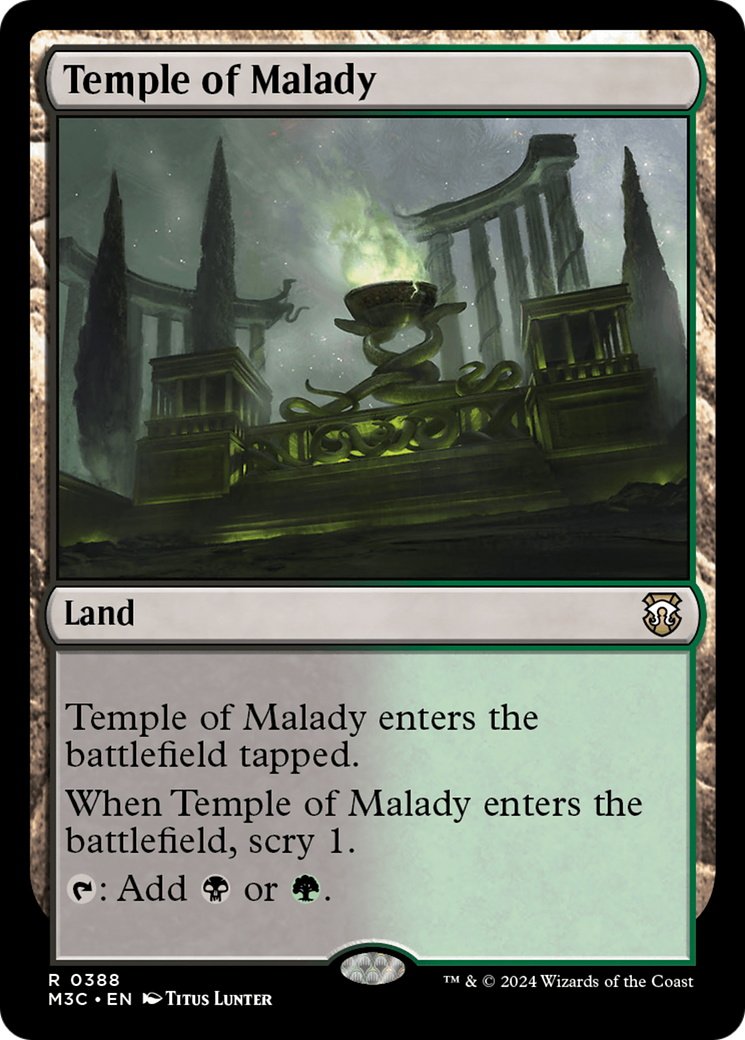 Temple of Malady (Ripple Foil) [Modern Horizons 3 Commander] | Webway Games