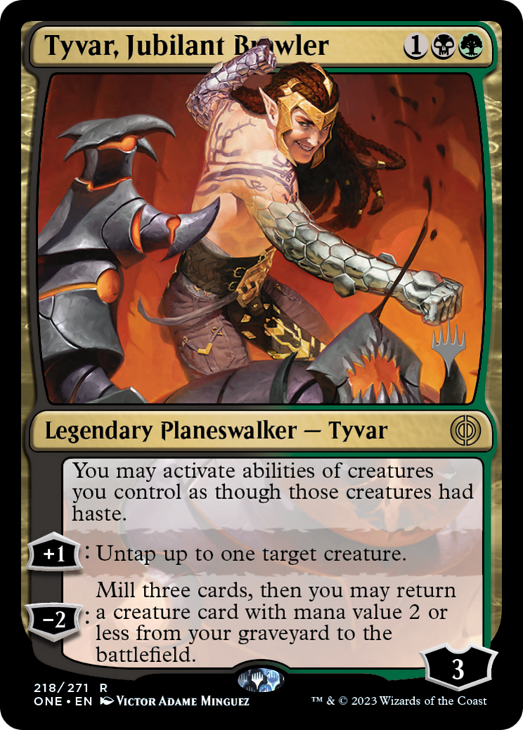 Tyvar, Jubilant Brawler (Promo Pack) [Phyrexia: All Will Be One Promos] | Webway Games