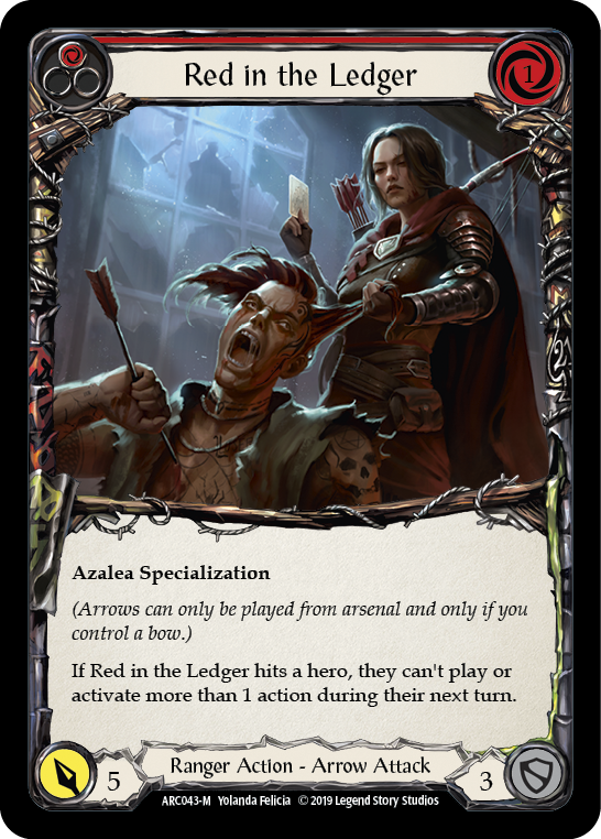 Red in the Ledger [ARC043-M] (Arcane Rising)  1st Edition Rainbow Foil | Webway Games