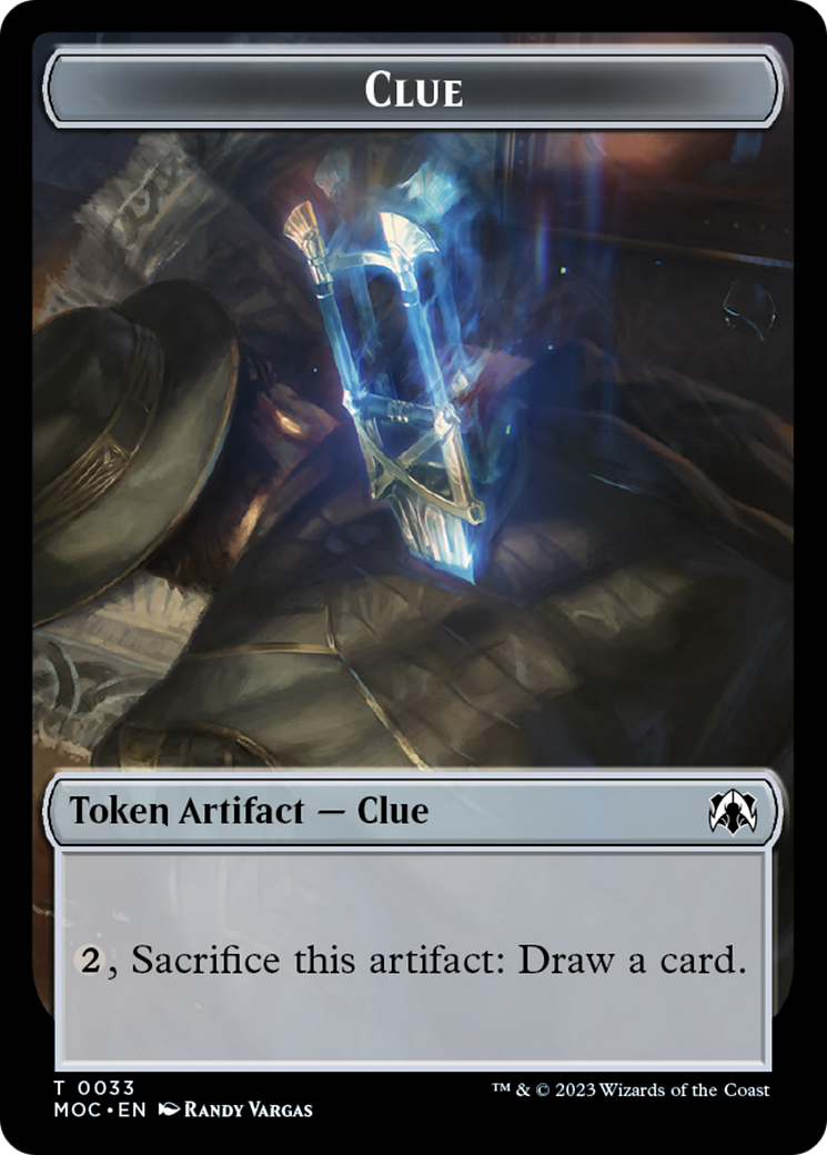 Golem // Clue Double-Sided Token [March of the Machine Commander Tokens] | Webway Games