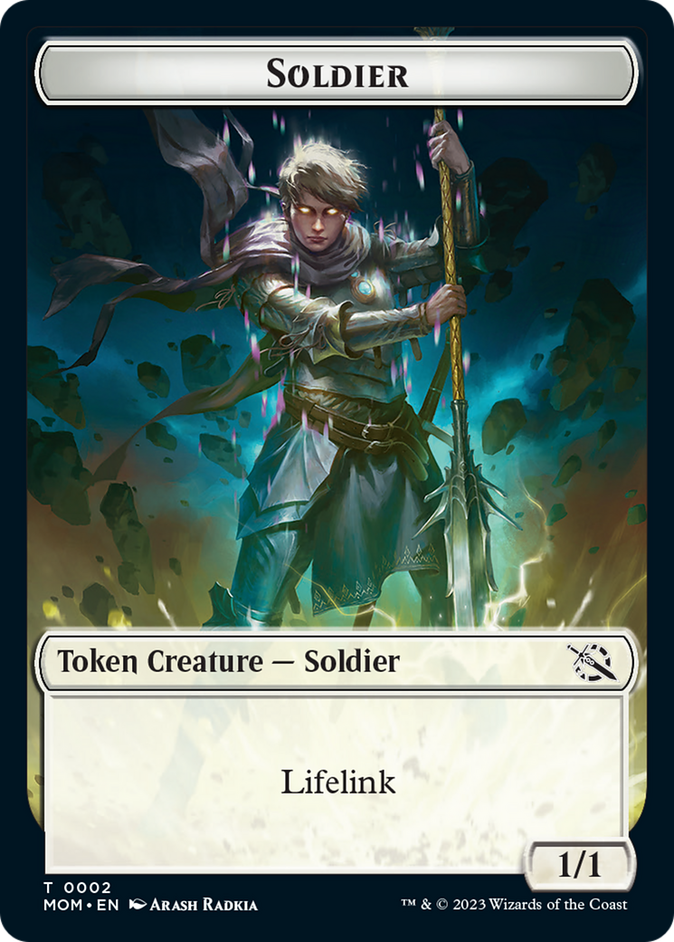 Soldier // Dinosaur Double-Sided Token [March of the Machine Tokens] | Webway Games