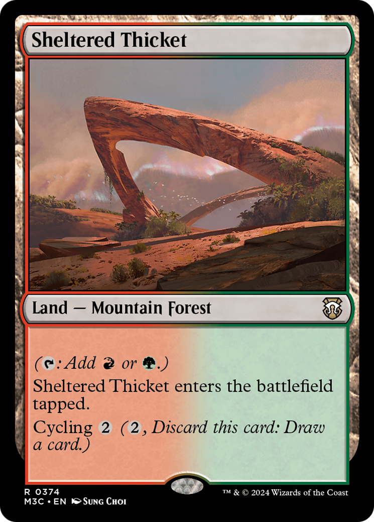 Sheltered Thicket (Ripple Foil) [Modern Horizons 3 Commander] | Webway Games