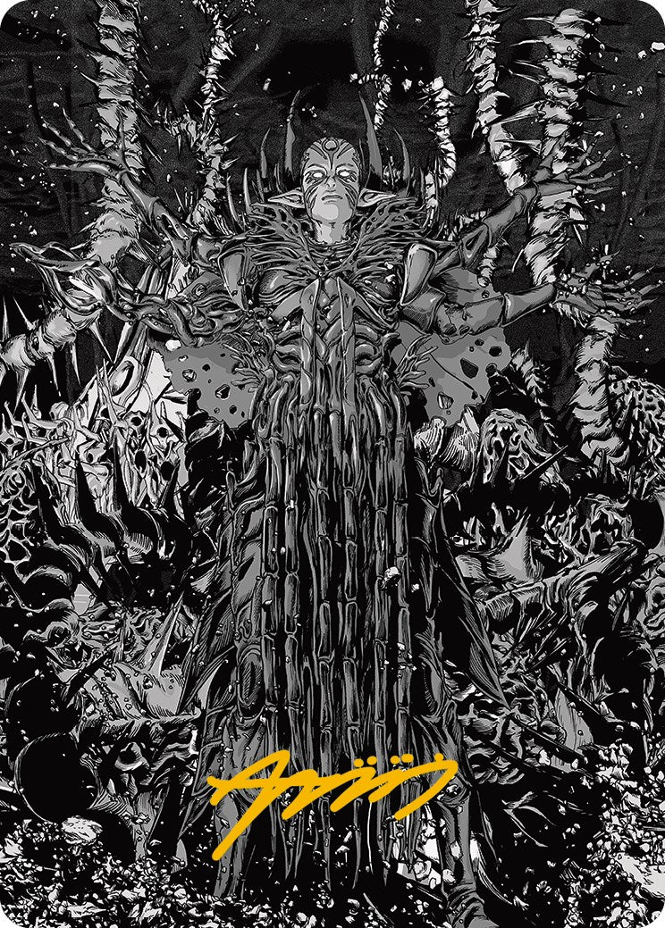 Nissa, Ascended Animist Art Card (Gold-Stamped Signature) [Phyrexia: All Will Be One Art Series] | Webway Games