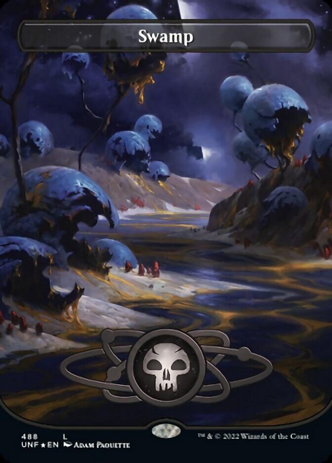 Swamp (488) (Planetary Space-ic Land) (Galaxy Foil) [Unfinity] | Webway Games