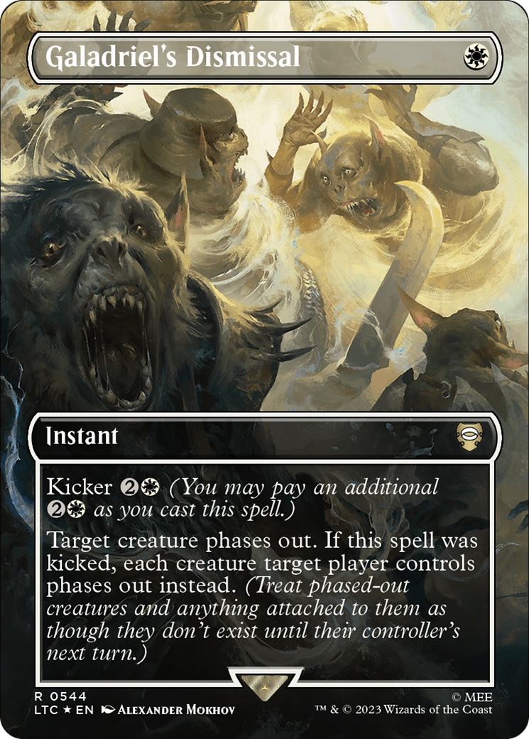 Galadriel's Dismissal (Borderless) (Surge Foil) [The Lord of the Rings: Tales of Middle-Earth Commander] | Webway Games