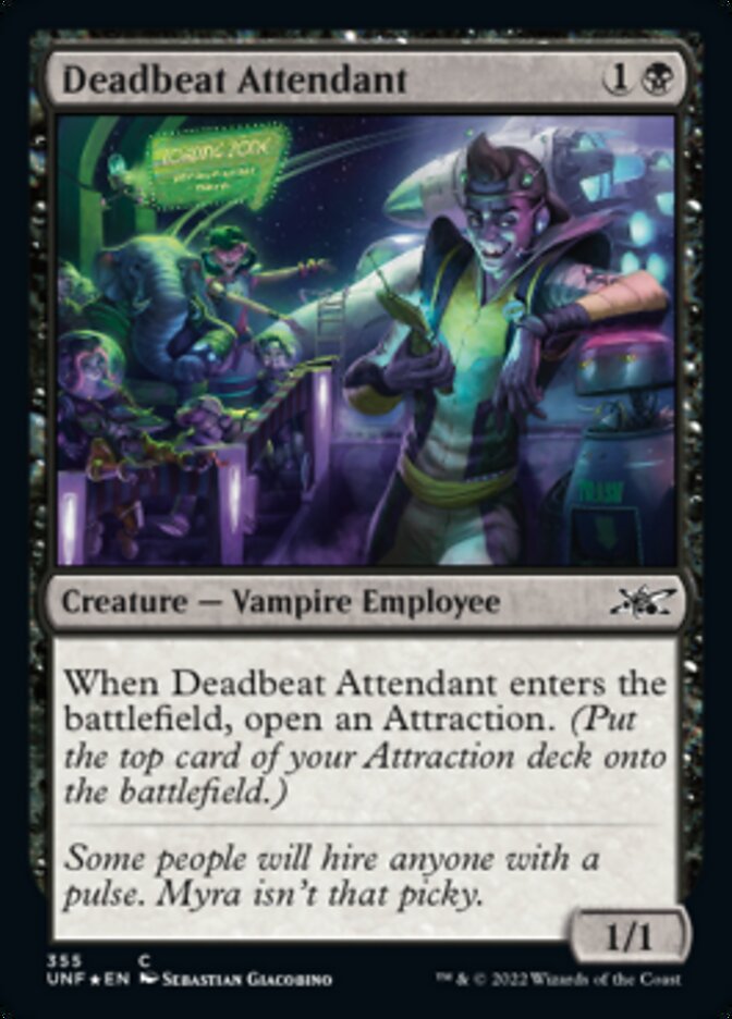 Deadbeat Attendant (Galaxy Foil) [Unfinity] | Webway Games