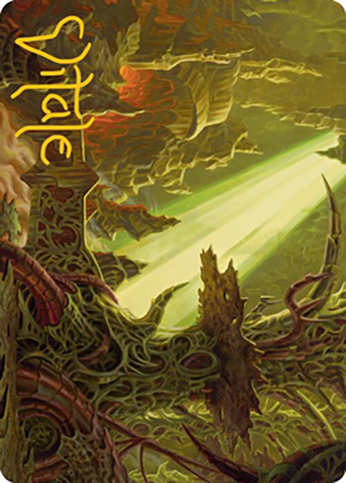 Darkmoss Bridge Art Card (Gold-Stamped Signature) [Modern Horizons 2 Art Series] | Webway Games
