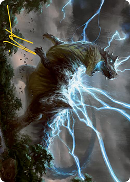 Thrasta, Tempest's Roar Art Card (41) (Gold-Stamped Signature) [Modern Horizons 2 Art Series] | Webway Games