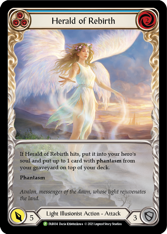 Herald of Rebirth (Blue) [FAB034] (Promo)  Rainbow Foil | Webway Games