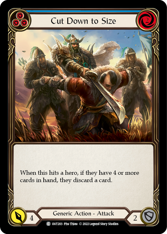 Cut Down to Size (Blue) [OUT203] (Outsiders)  Rainbow Foil | Webway Games