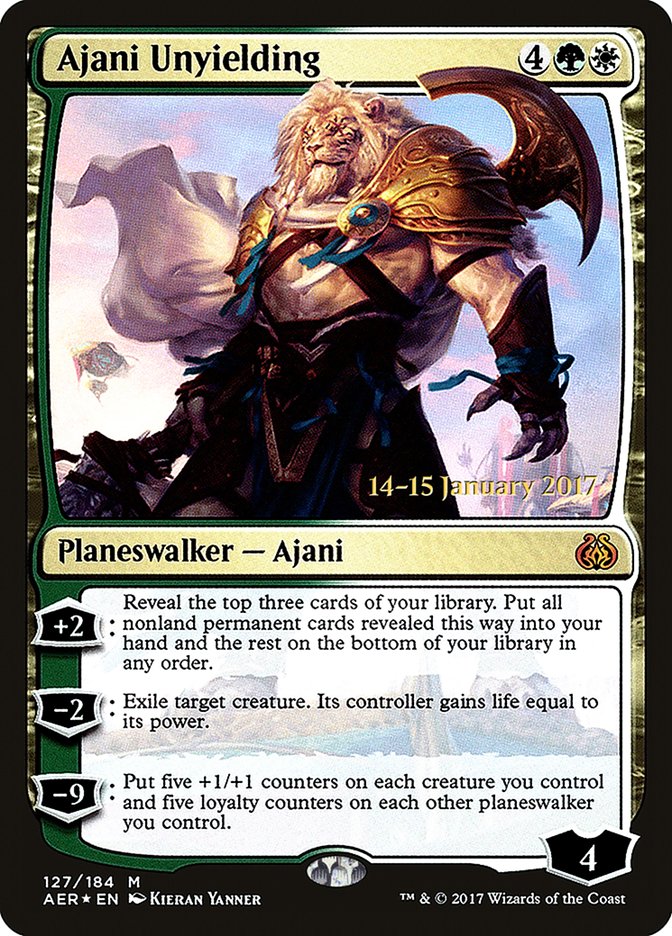 Ajani Unyielding [Aether Revolt Prerelease Promos] | Webway Games