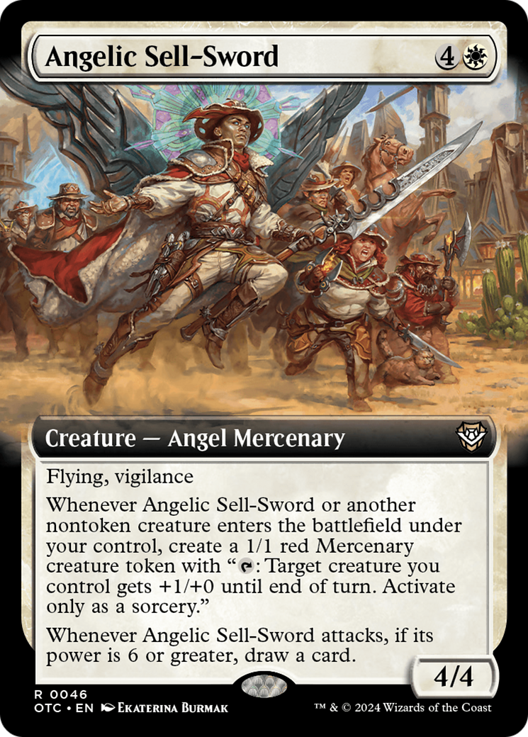 Angelic Sell-Sword (Extended Art) [Outlaws of Thunder Junction Commander] | Webway Games