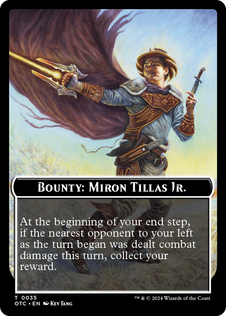 Bounty: Miron Tillas Jr. // Bounty Rules Double-Sided Token [Outlaws of Thunder Junction Commander Tokens] | Webway Games