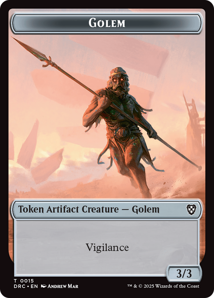 Golem (0014) // Golem (0015) Double-Sided Token [Aetherdrift Tokens] | Webway Games