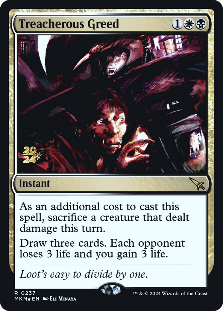 Treacherous Greed [Murders at Karlov Manor Prerelease Promos] | Webway Games