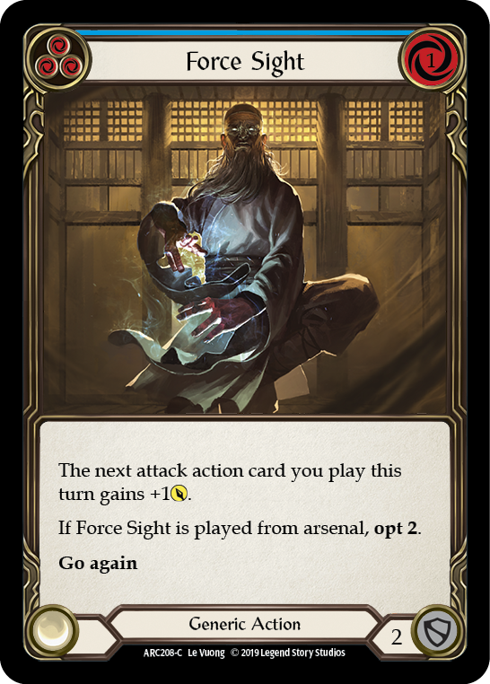Force Sight (Blue) [ARC208-C] (Arcane Rising)  1st Edition Rainbow Foil | Webway Games