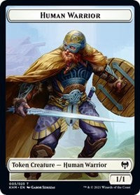 Human Warrior // Zombie Berserker Double-Sided Token [Kaldheim Tokens] | Webway Games