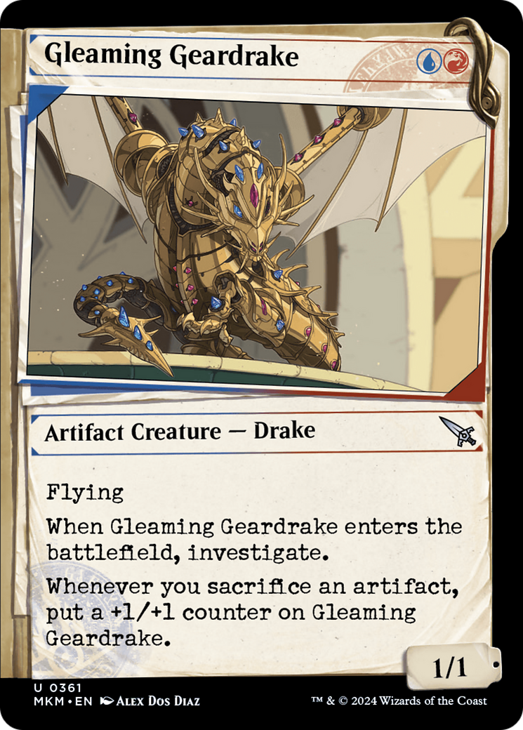 Gleaming Geardrake (Showcase) [Murders at Karlov Manor] | Webway Games