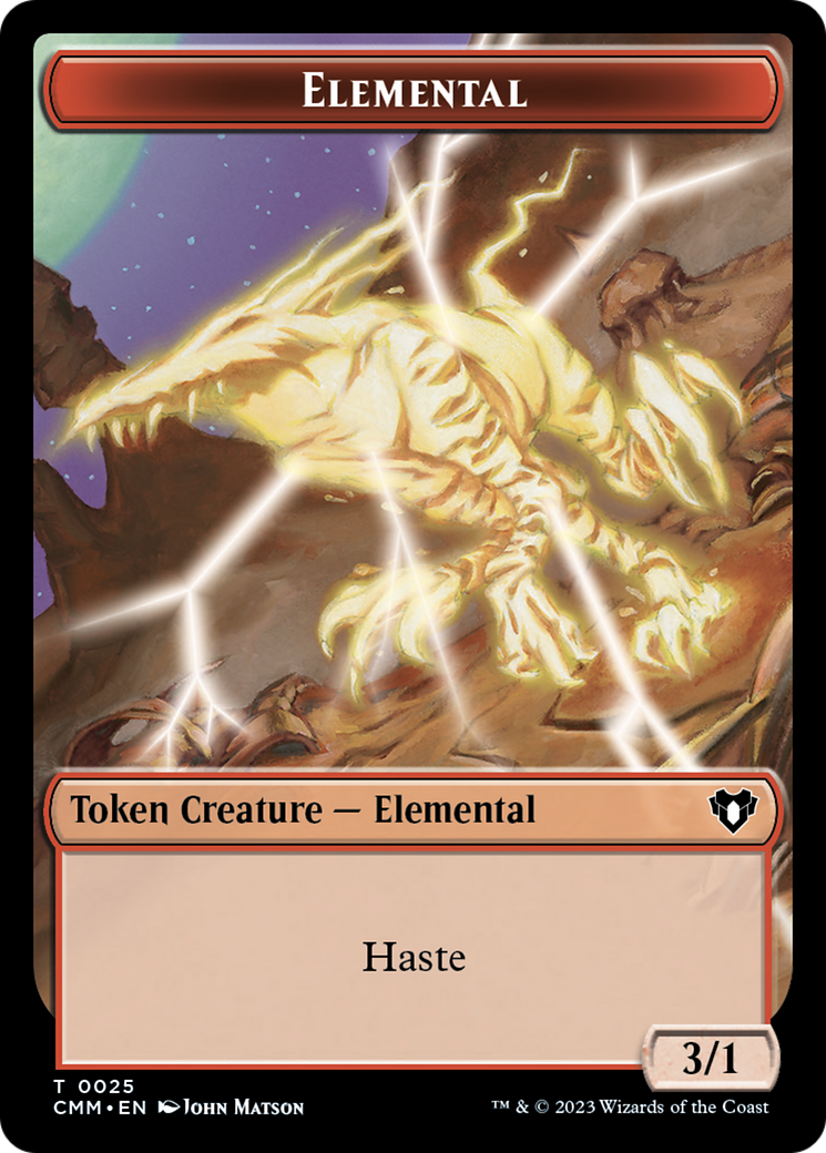 Human Soldier // Elemental (0025) Double-Sided Token [Commander Masters Tokens] | Webway Games