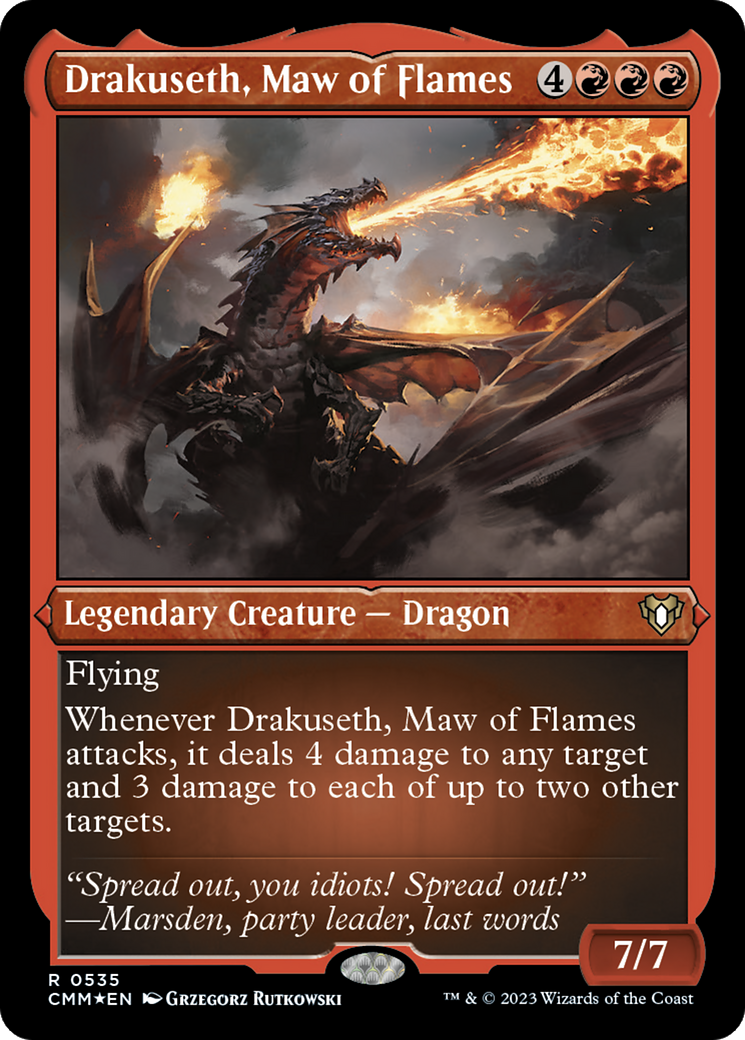 Drakuseth, Maw of Flames (Foil Etched) [Commander Masters] | Webway Games
