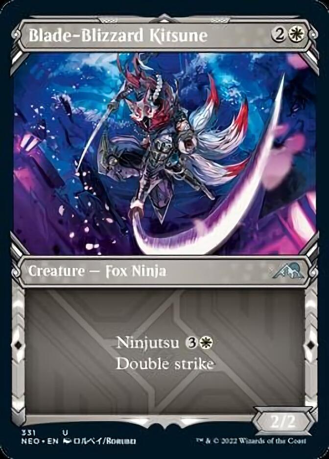 Blade-Blizzard Kitsune (Showcase Ninja) [Kamigawa: Neon Dynasty] | Webway Games