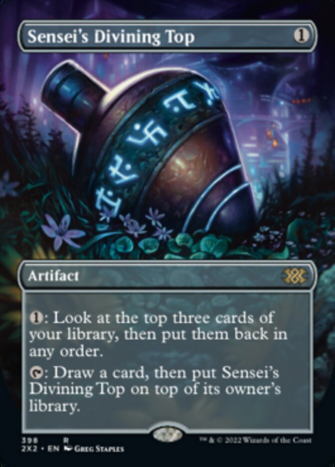 Sensei's Divining Top (Borderless Alternate Art) [Double Masters 2022] | Webway Games