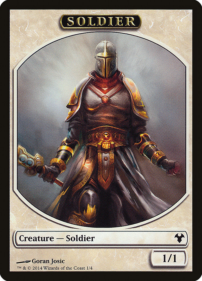 Soldier // Spirit Double-Sided Token [Modern Event Deck 2014 Tokens] | Webway Games