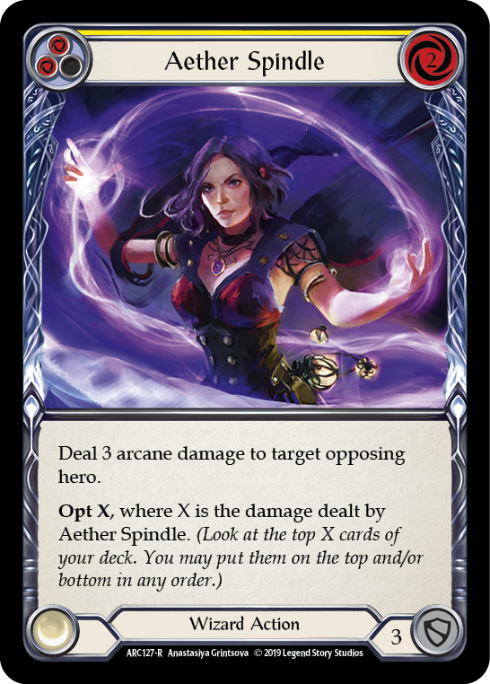 Aether Spindle (Yellow) [ARC127-R] (Arcane Rising)  1st Edition Normal | Webway Games