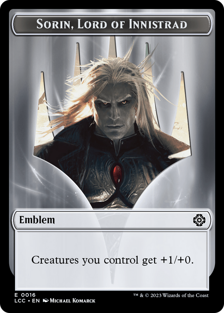 Emblem - Sorin, Lord of Innistrad // Vampire (0004) Double-Sided Token [The Lost Caverns of Ixalan Commander Tokens] | Webway Games