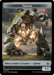 Golem // Blood Double-Sided Token [March of the Machine Commander Tokens] | Webway Games