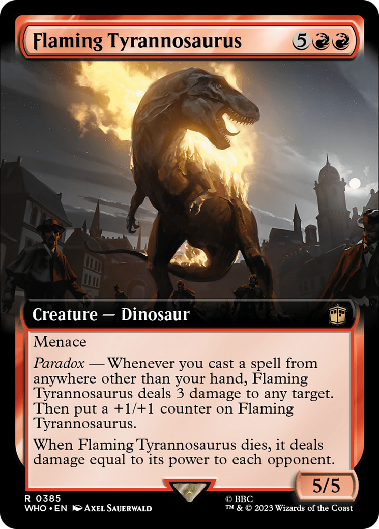 Flaming Tyrannosaurus (Extended Art) [Doctor Who] | Webway Games