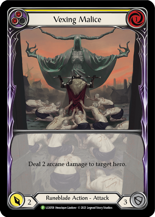 Vexing Malice (Yellow) [LGS058] (Promo)  Rainbow Foil | Webway Games