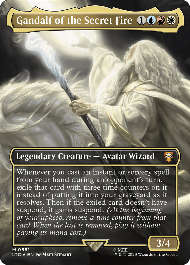 Gandalf of the Secret Fire (Borderless) (Surge Foil) [The Lord of the Rings: Tales of Middle-Earth Commander] | Webway Games