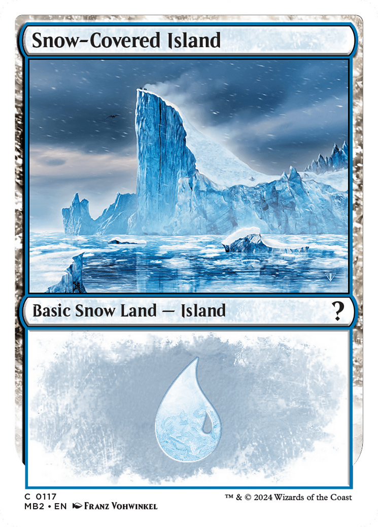 Snow-Covered Island (White Border) [Mystery Booster 2] | Webway Games