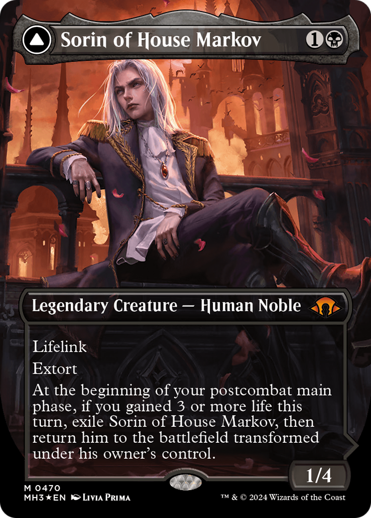 Sorin of House Markov // Sorin, Ravenous Neonate (Borderless) (Textured Foil) [Modern Horizons 3] | Webway Games