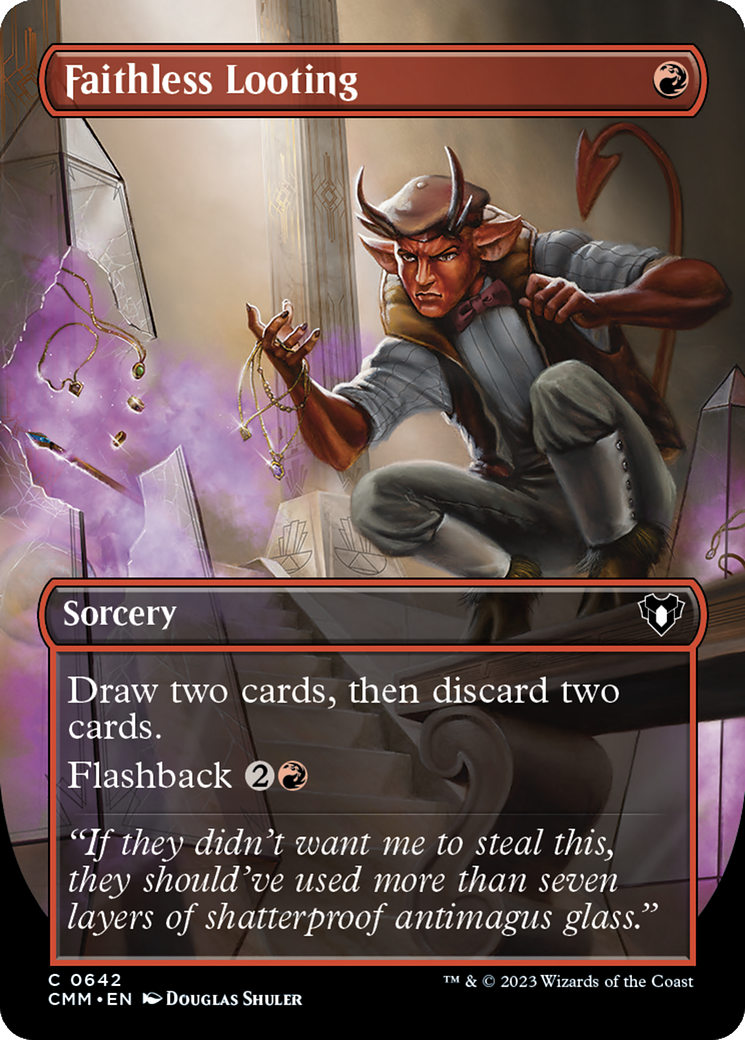 Faithless Looting (Borderless Alternate Art) [Commander Masters] | Webway Games
