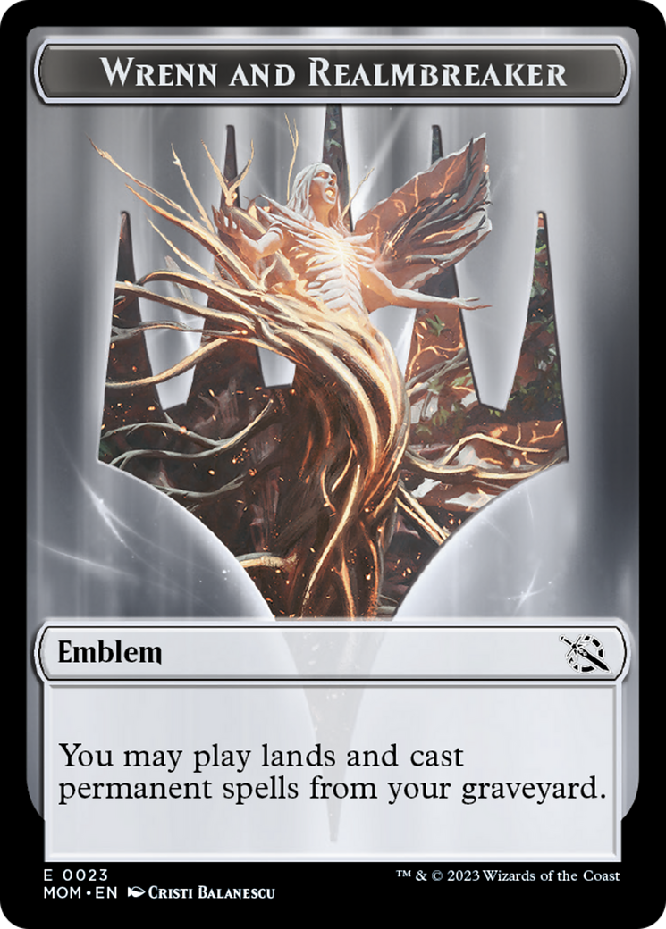 Soldier // Wrenn and Realmbreaker Emblem Double-Sided Token [March of the Machine Tokens] | Webway Games