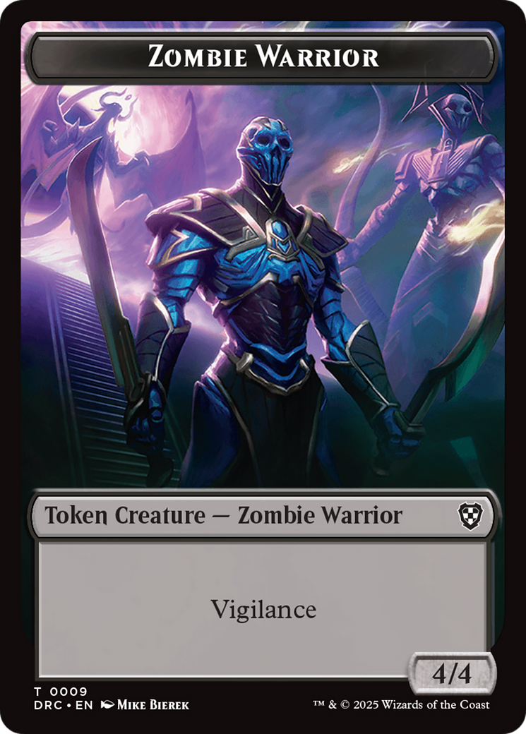 Zombie Army // Zombie Warrior Double-Sided Token [Aetherdrift Tokens] | Webway Games