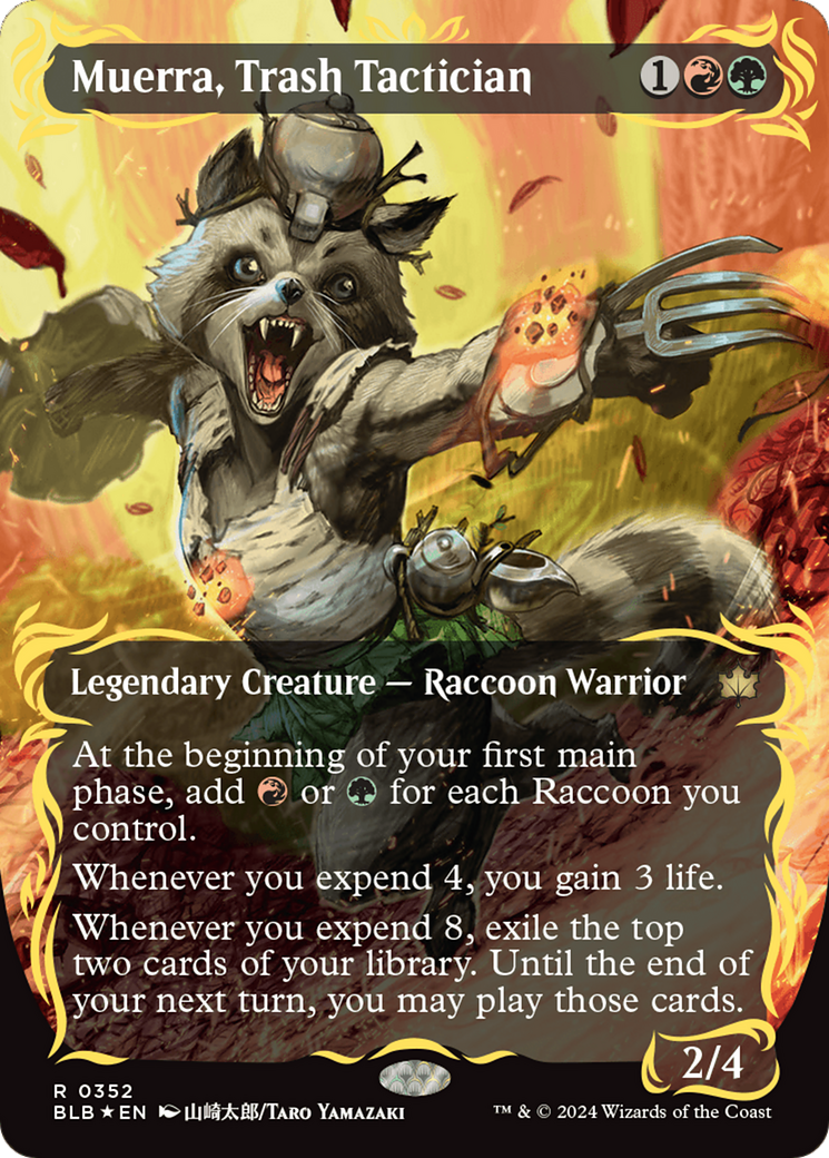 Muerra, Trash Tactician (Borderless) (Raised Foil) [Bloomburrow] | Webway Games