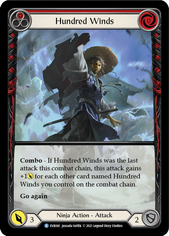 Hundred Winds (Red) [EVR041] (Everfest)  1st Edition Extended Art Rainbow Foil | Webway Games