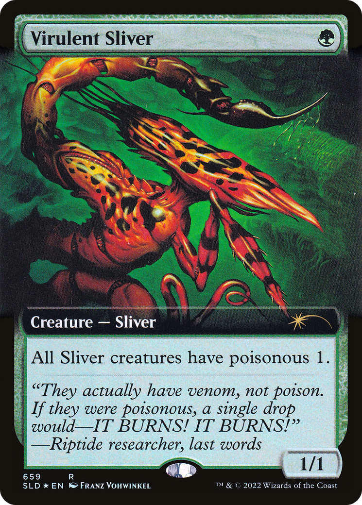 Virulent Sliver (Extended Art) (Step-and-Compleat Foil) [Secret Lair Drop Promos] | Webway Games